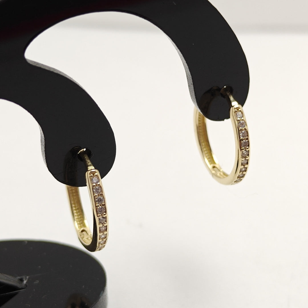 ARETES HUGGIES C CIRCONIA 14K 1.7 GR (NUEVO)