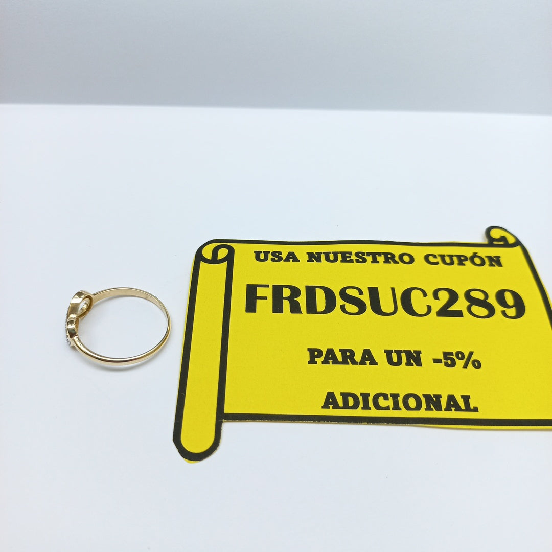 ANILLO ANILLITO FIG INFINITO C CIRCONIAS 14K 9 TALLA 1.9 GR (NUEVO)