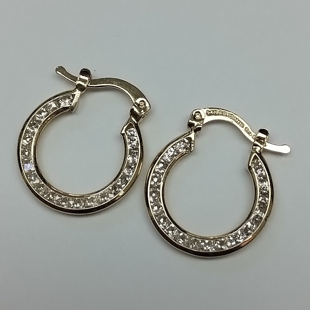 ARETES ARRACADAS CON CIRCONIAS 14K 2.3 GR (NUEVO)