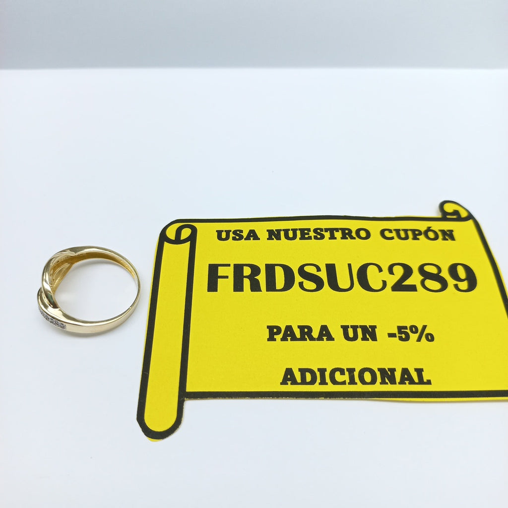ANILLO ANILLITO C CIRCONIAS 10K 8.5 TALLA 2.7 GR (NUEVO)