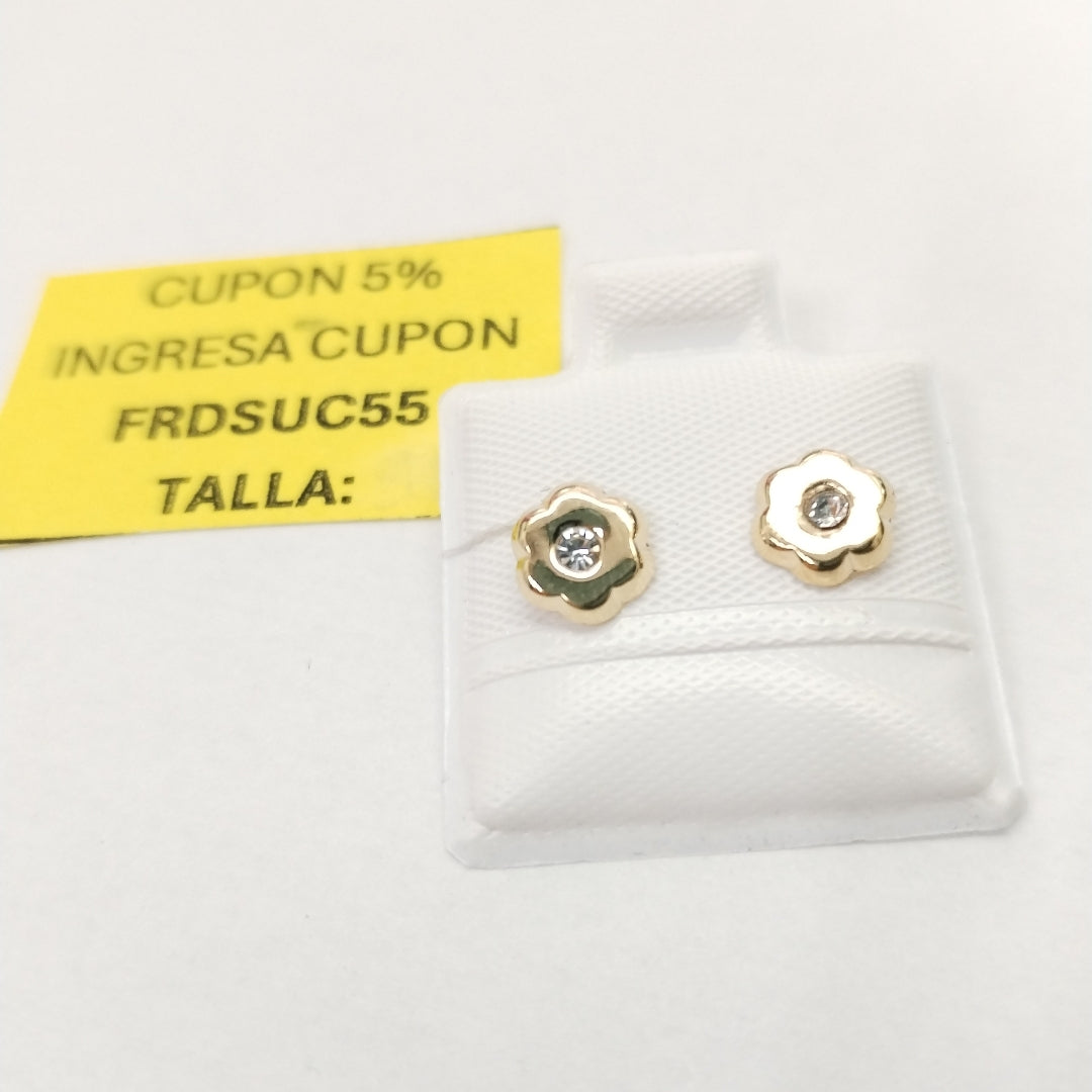 BROQUELES BROQUEL FIG FLOR C CIRCONIA 14K 0.2581 GR (NUEVO)