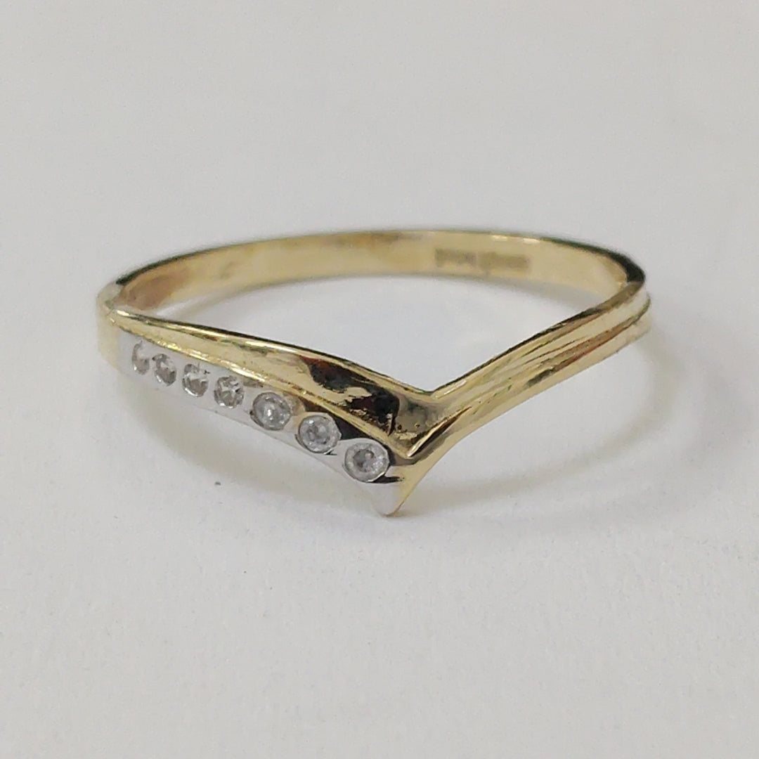 ANILLOS C CIRCONIAS 14K TALLA 8 1 GR (NUEVO)
