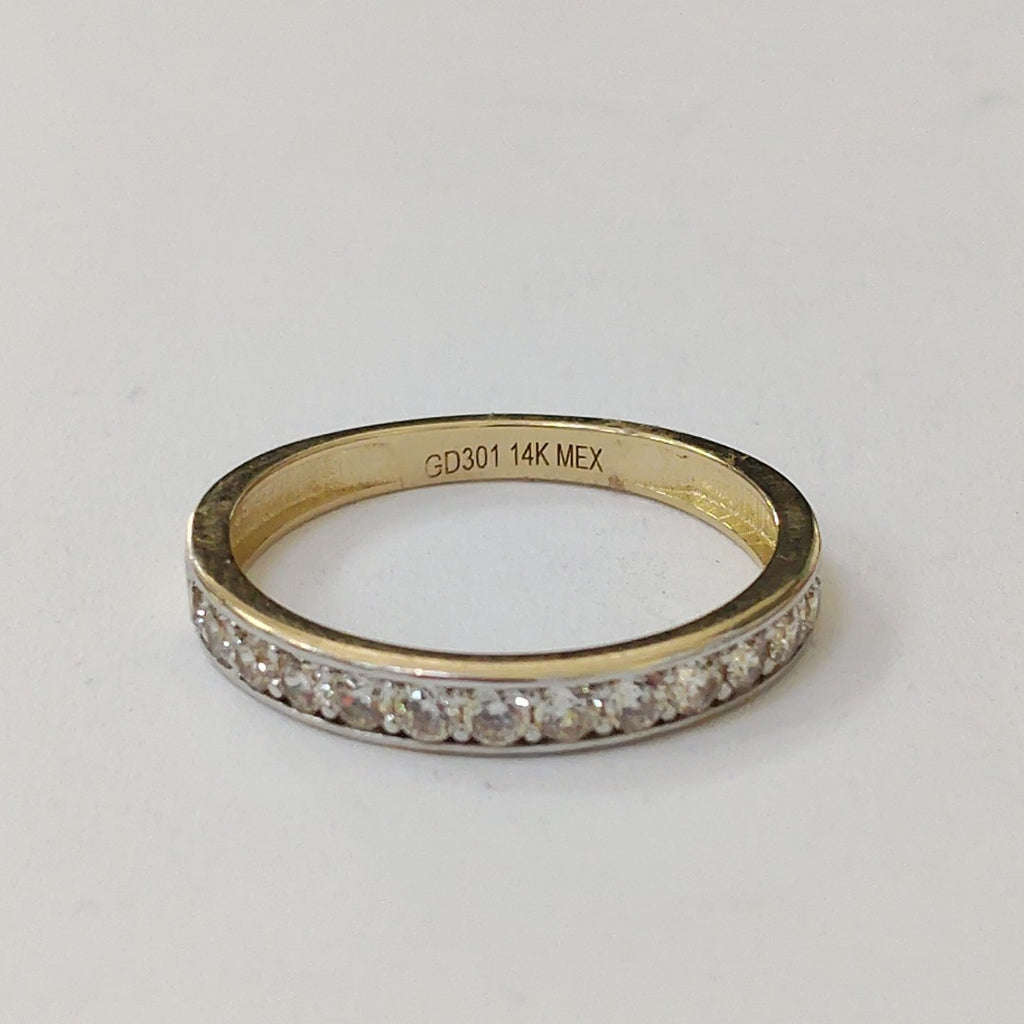 ANILLO ANILLITO C CIRCONIAS 14K 7 TALLA 2 GR (NUEVO)