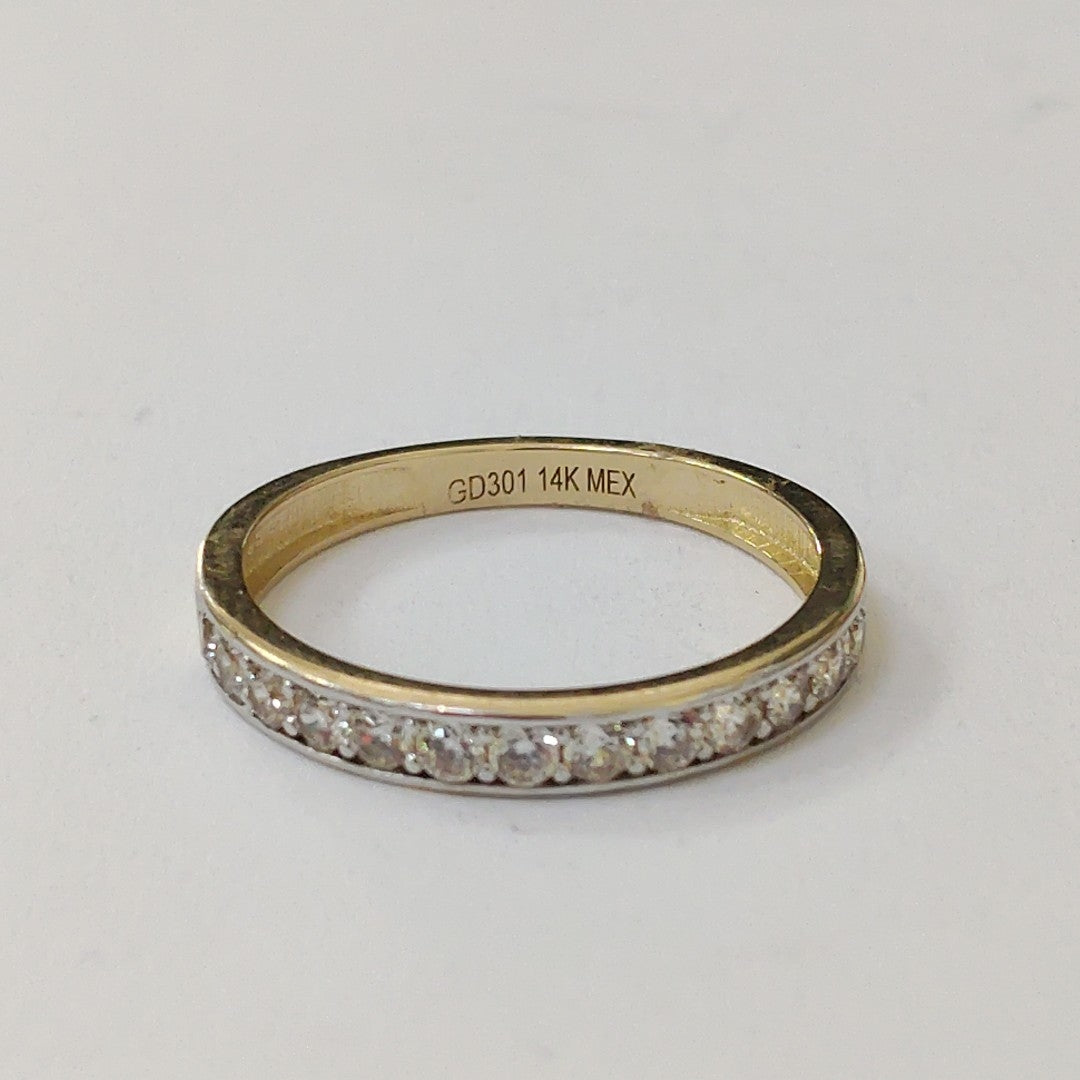 ANILLO ANILLITO C CIRCONIAS 14K 7 TALLA 2 GR (NUEVO)