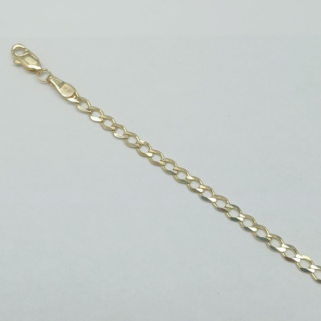 PULSERA TEJIDO BARBADA 14K 21 CM 3.8 GR (NUEVO)