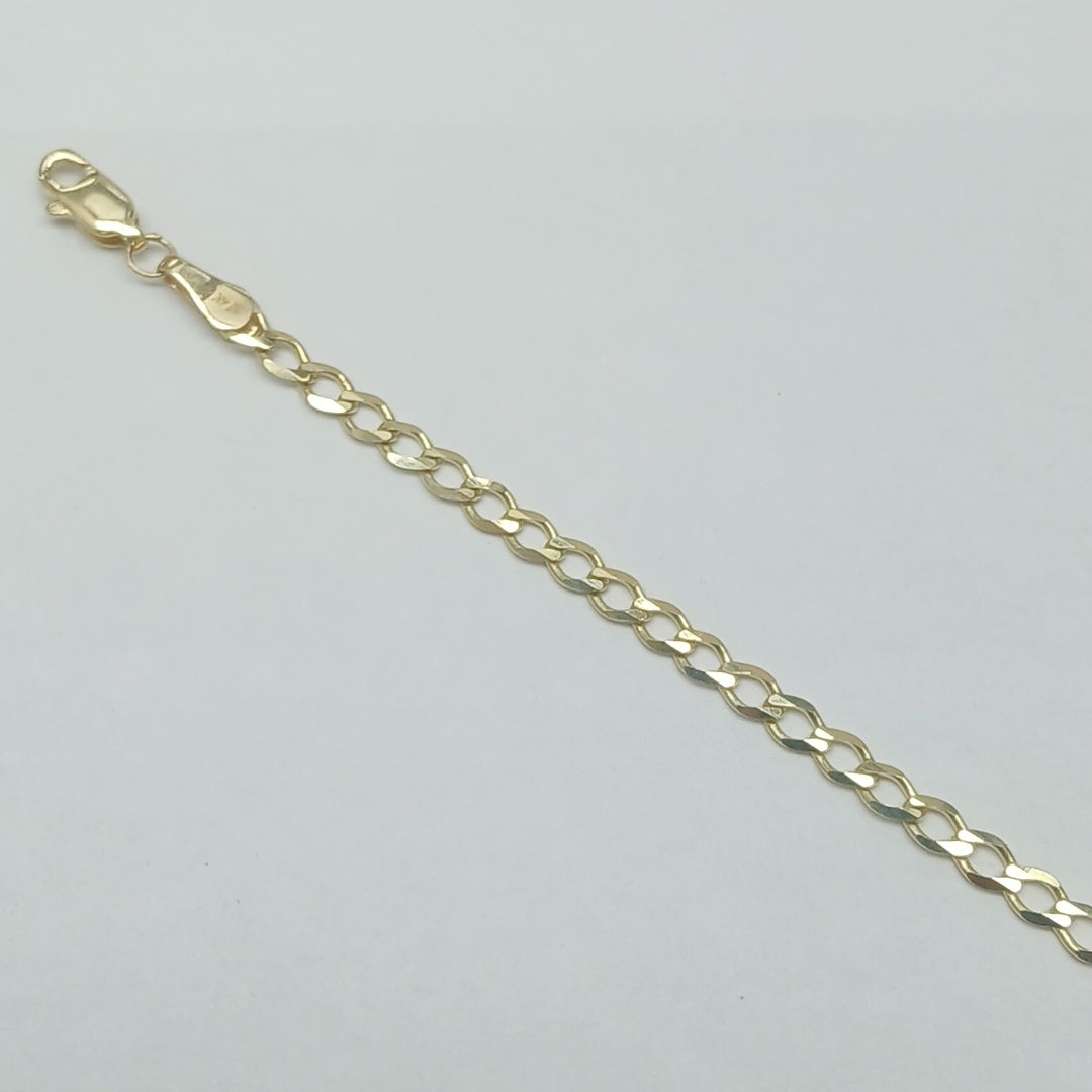 PULSERA TEJIDO BARBADA 14K 21 CM 3.8 GR (NUEVO)