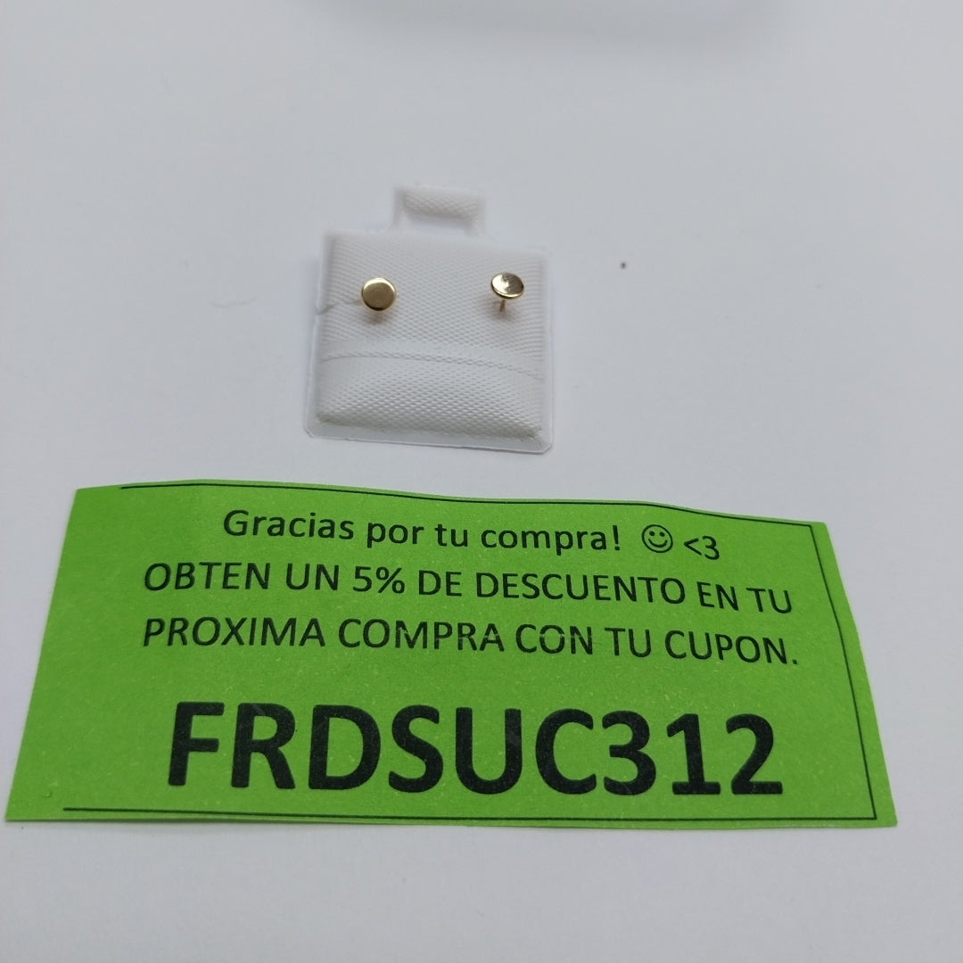BROQUELES BROQUEL FIG TAPON REDONDO 14K 0.1408 GR (NUEVO)