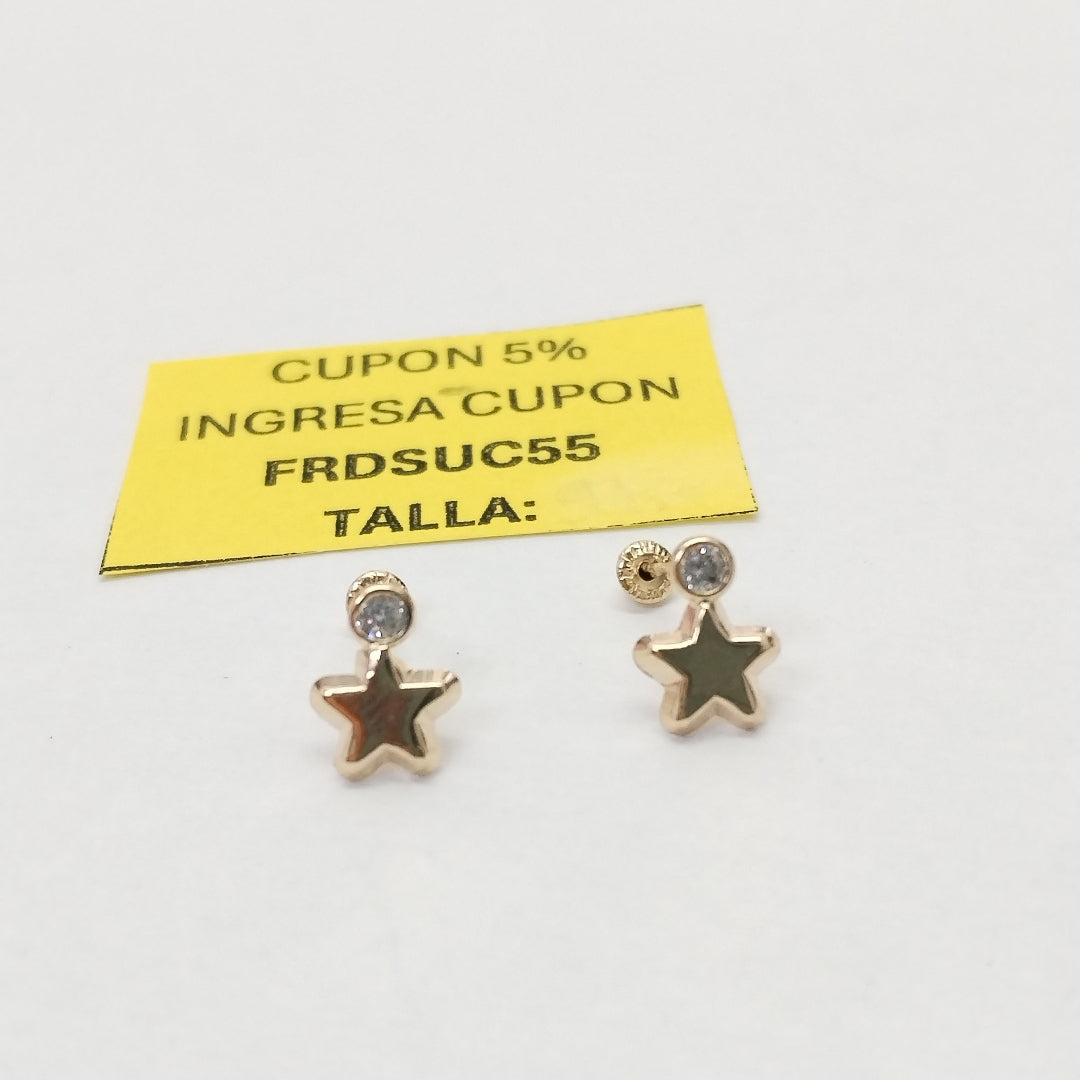BROQUELES BROQUEL FIG ESTRELLA C CIRCONIA 14K 0.2603 GR (NUEVO)