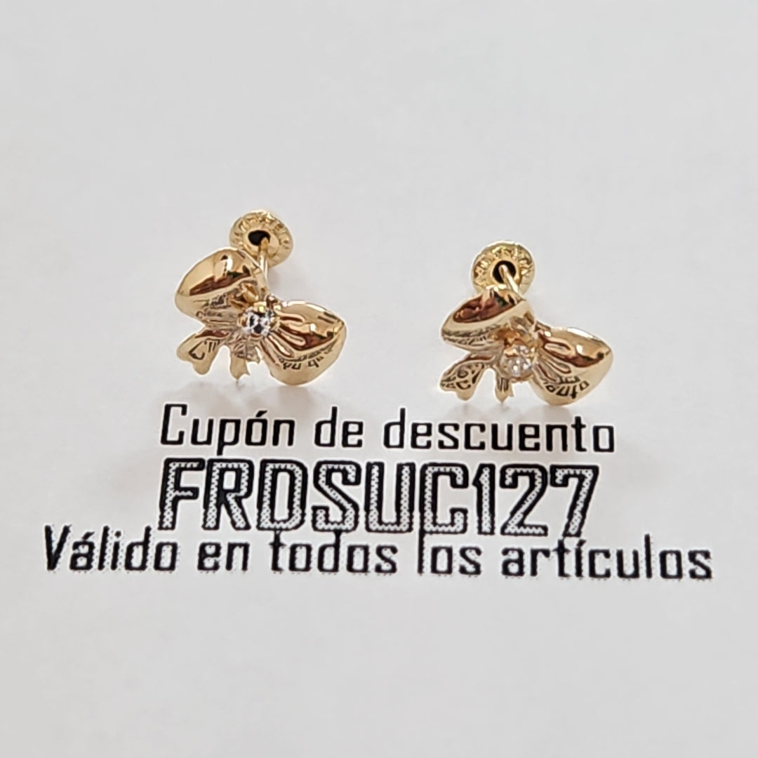 BROQUELES BROQUEL FIG MOÑO C CIRCONIA 14K 0.2441 GR (NUEVO)