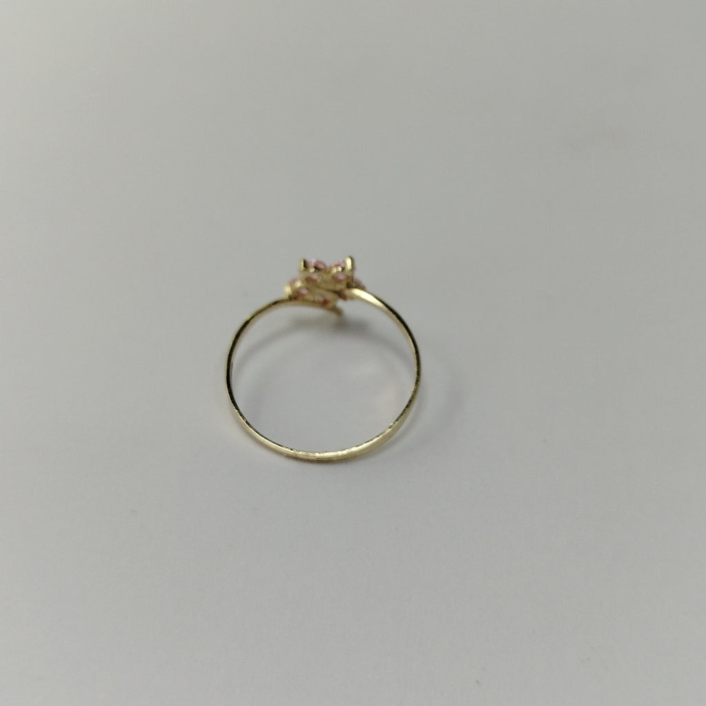 ANILLOS FIG FLOR PIEDRAS COL 14K TALLA 7 0.8 GR (NUEVO)