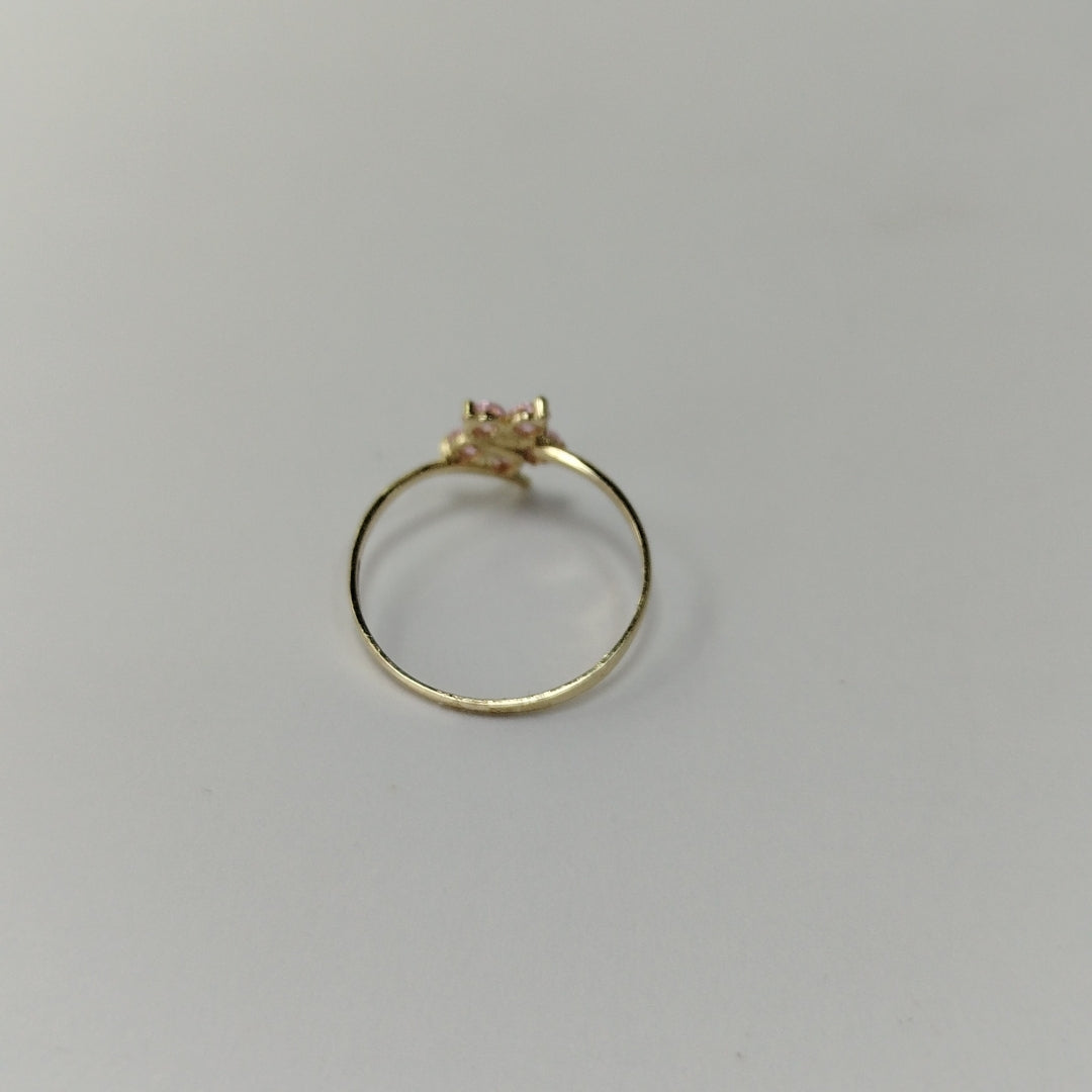 ANILLOS FIG FLOR PIEDRAS COL 14K TALLA 7 0.8 GR (NUEVO)