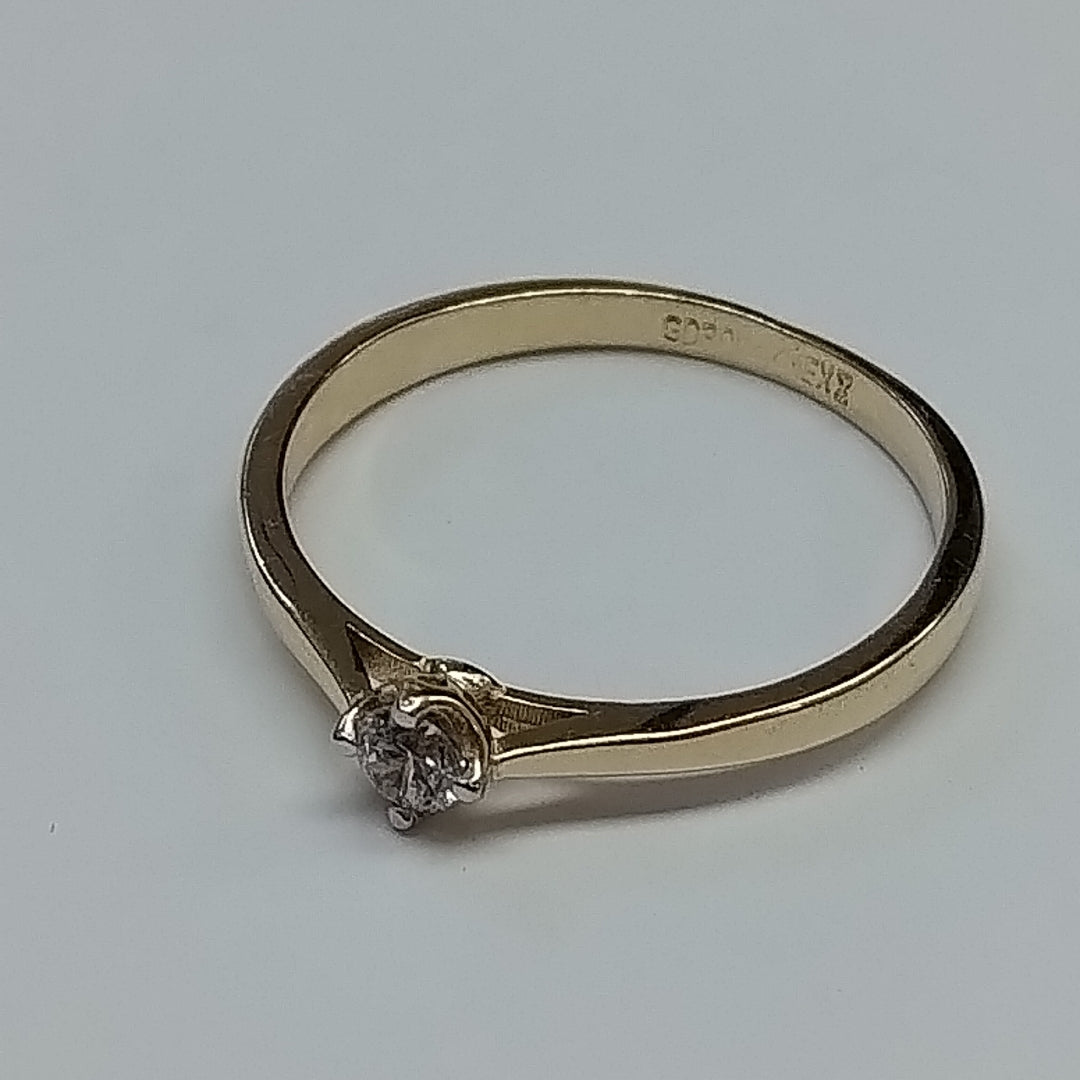 ANILLO ANILLITO SOLITARIO CIRCONIA 14K 7 TALLA 1.6 GR (NUEVO)