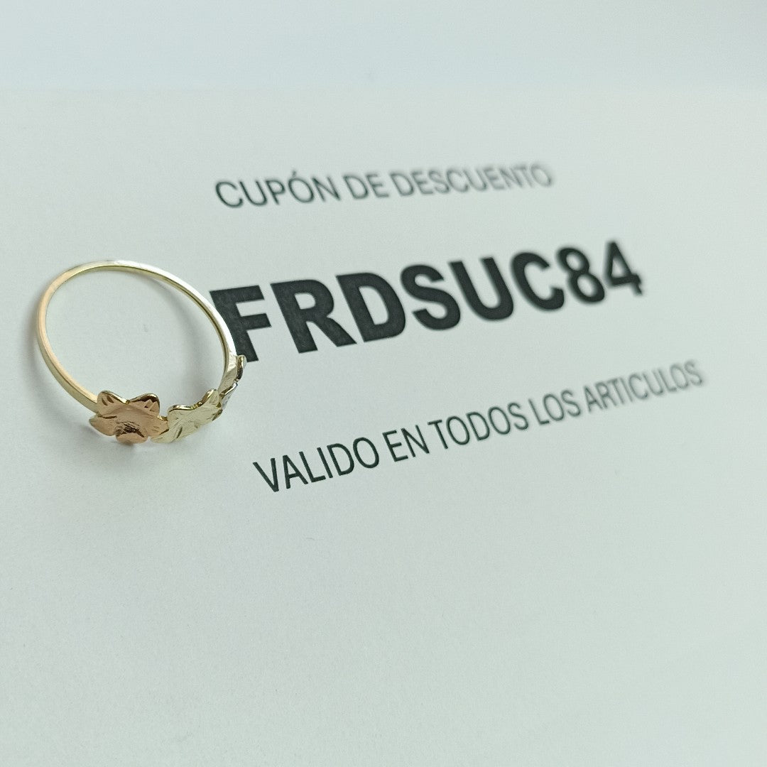 ANILLOS ANILLITO FIG FLORES 10K TALLA 9 1.2 GR (NUEVO)