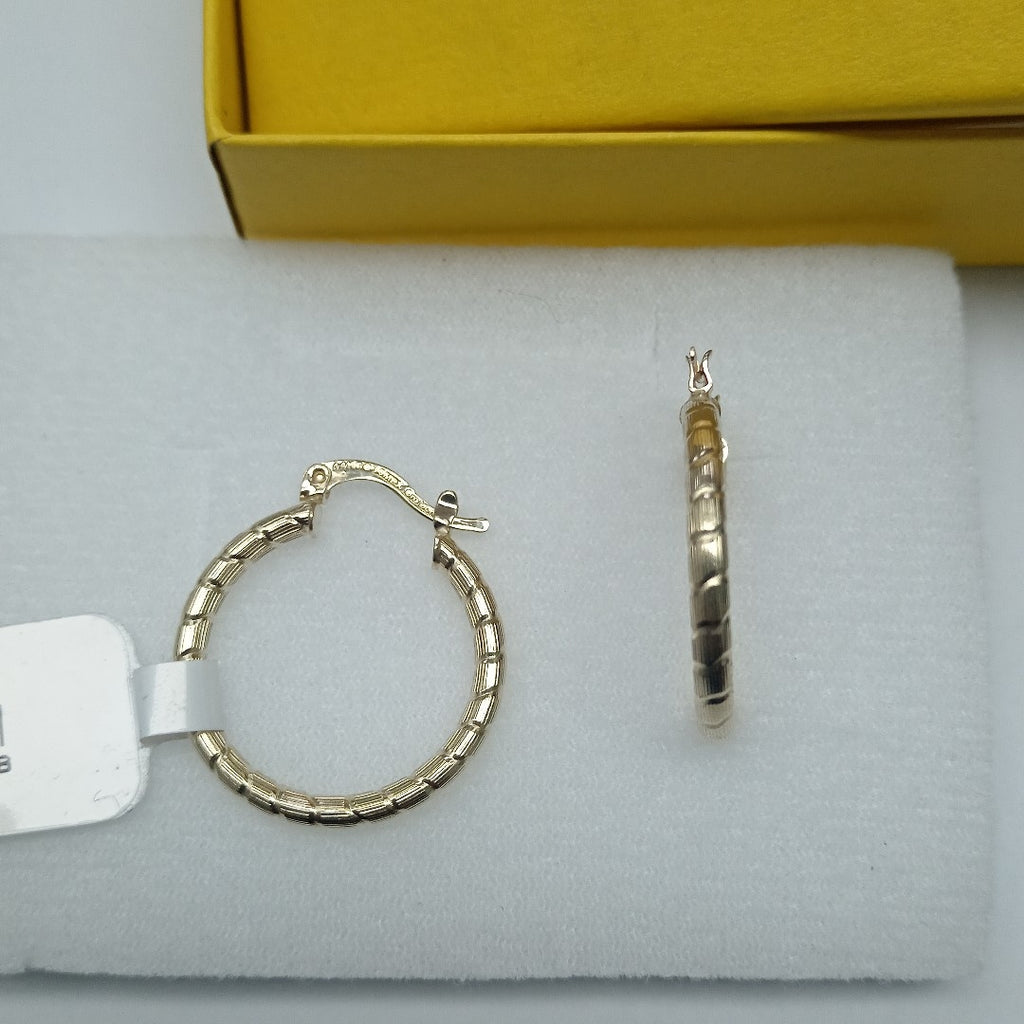ARETES ARRACADAS LABRADAS 14K 3.3 GR (NUEVO)