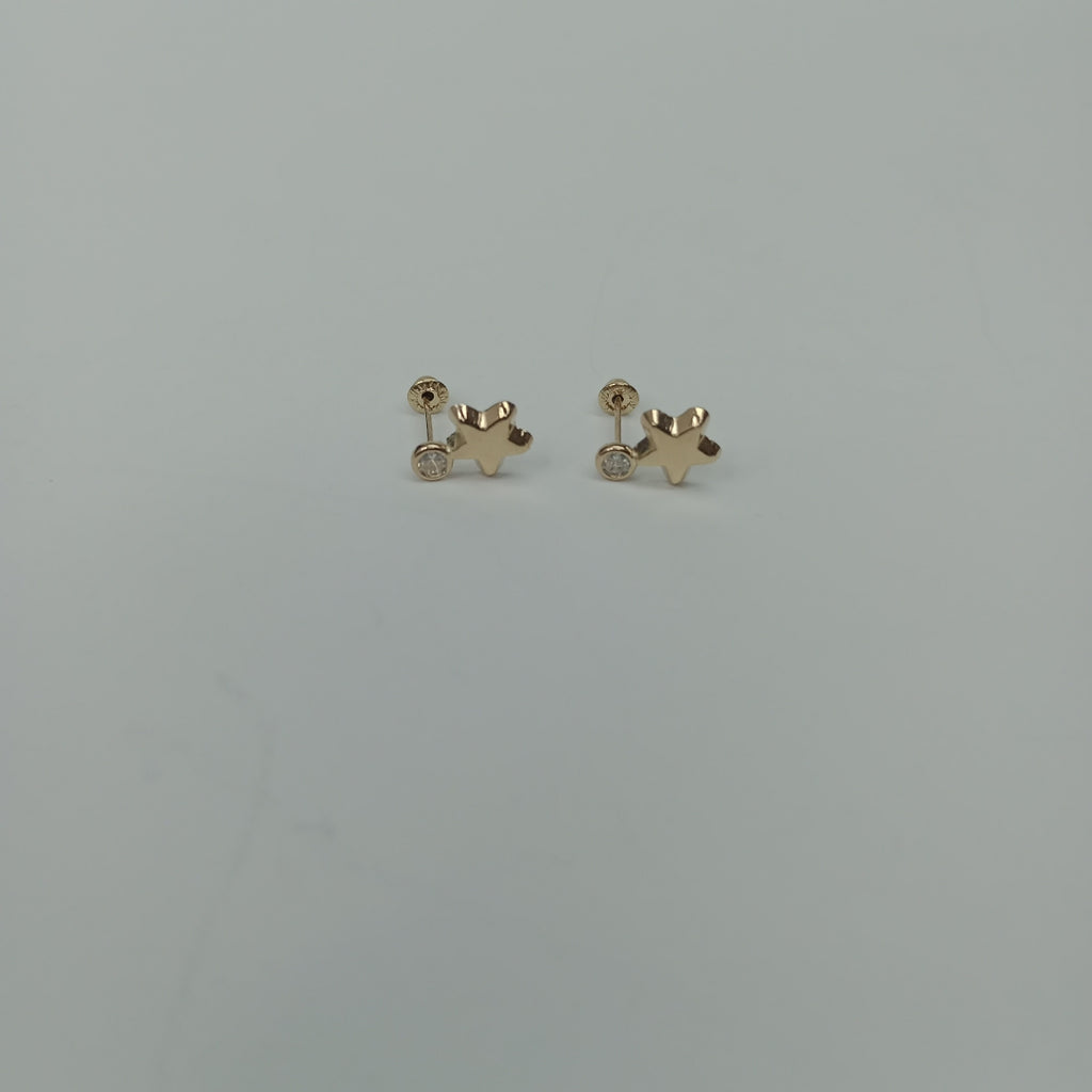 BROQUELES BROQUEL FIG ESTRELLA C CIRCONIA 14K 0.2603 GR (NUEVO)