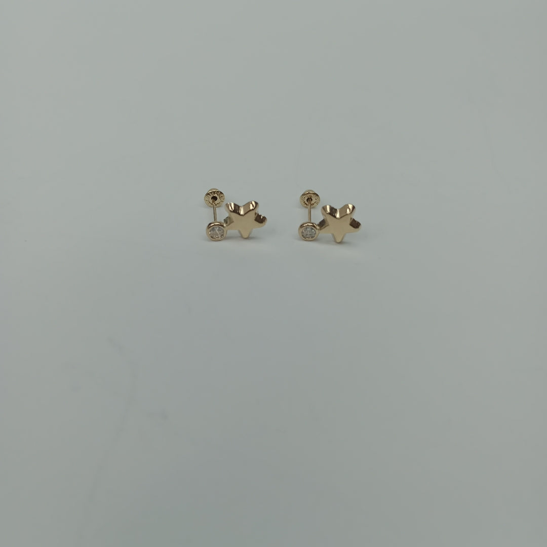 BROQUELES BROQUEL FIG ESTRELLA C CIRCONIA 14K 0.2603 GR (NUEVO)