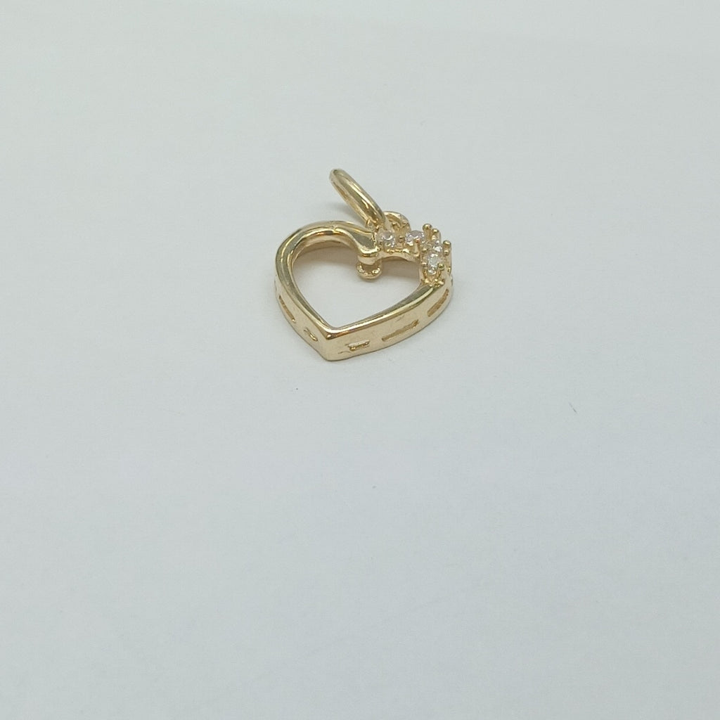 DIJE CORAZON CON CIRCONIAS 14K 1.3 GR (NUEVO)