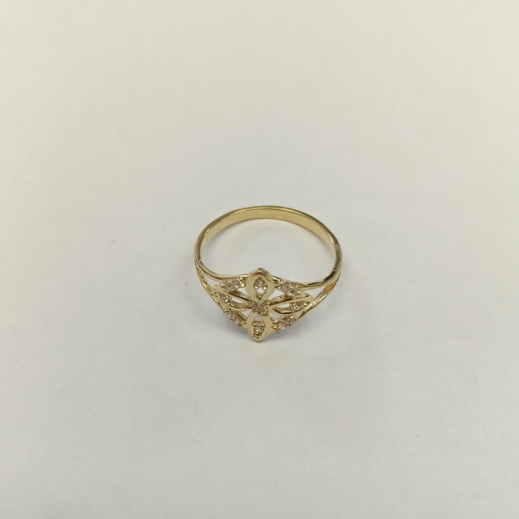 ANILLOS ANILLITO FIG NUDO DE BRUJA CON CIRCONIAS 10K TALLA 7 1.7 GR (NUEVO)