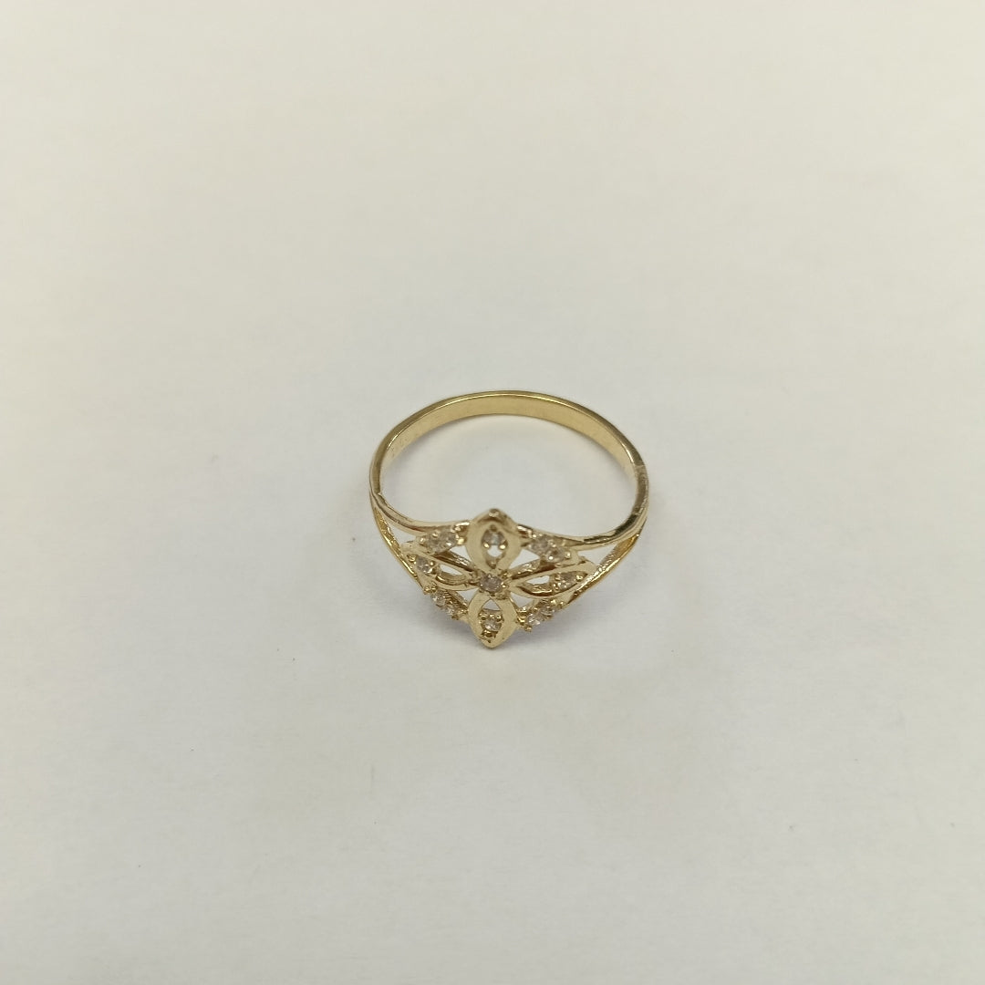 ANILLOS ANILLITO FIG NUDO DE BRUJA CON CIRCONIAS 10K TALLA 7 1.7 GR (NUEVO)