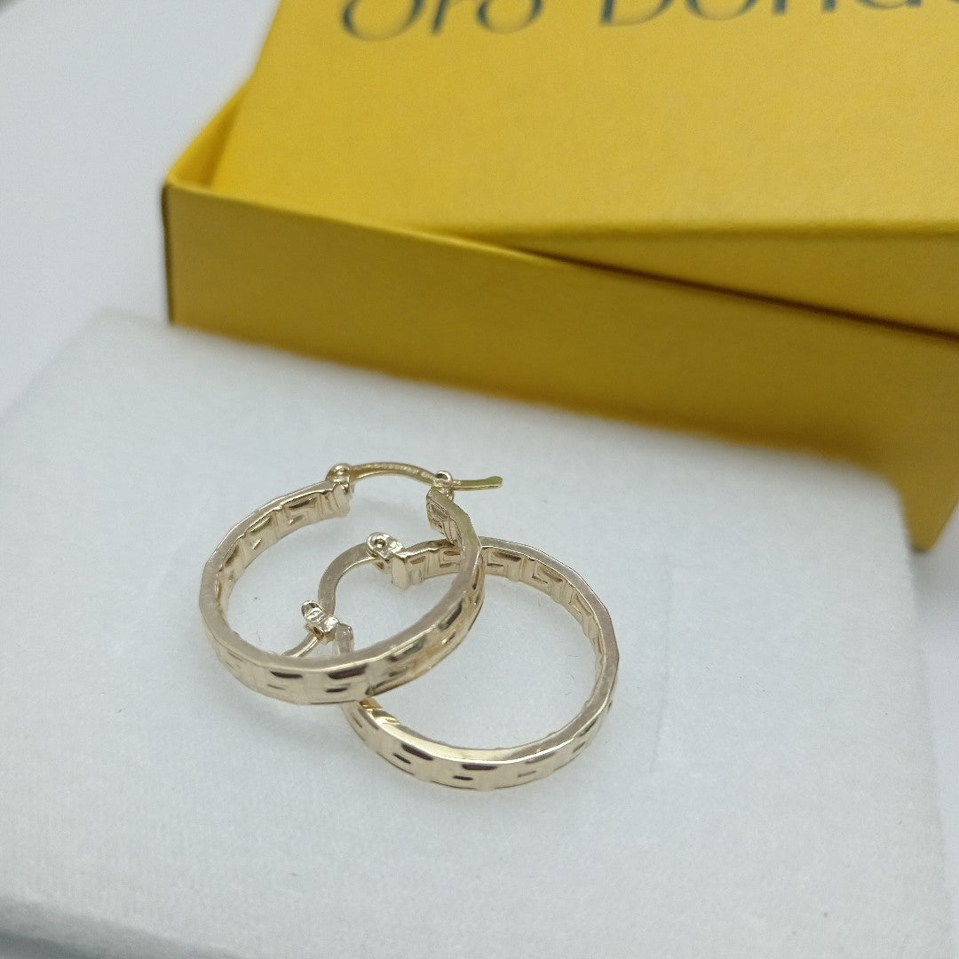ARETES TEJIDO ARRACADAS TIPO GRECAS 14K 2 GR (NUEVO)