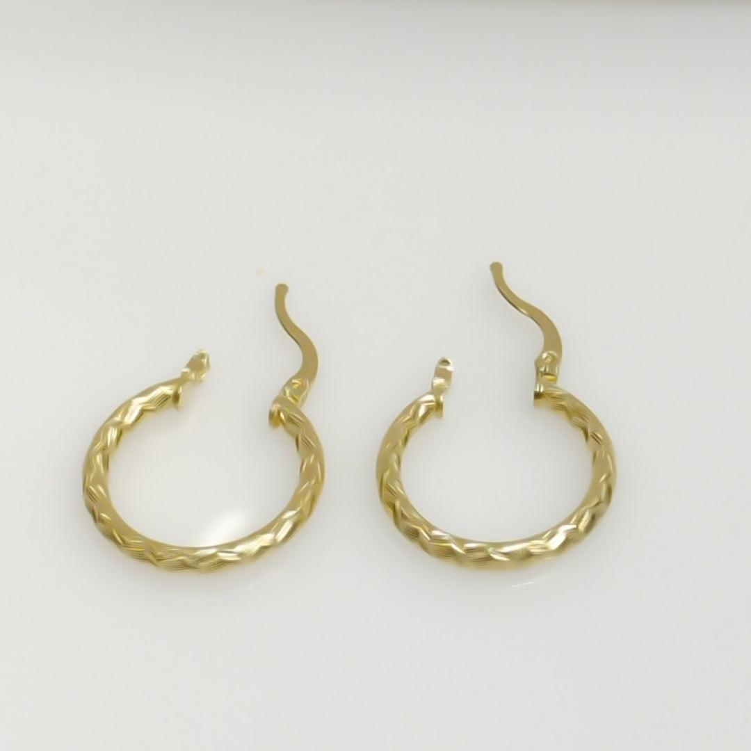 ARETES ARRACADAS LABRADAS 14K 2.1 GR (NUEVO)