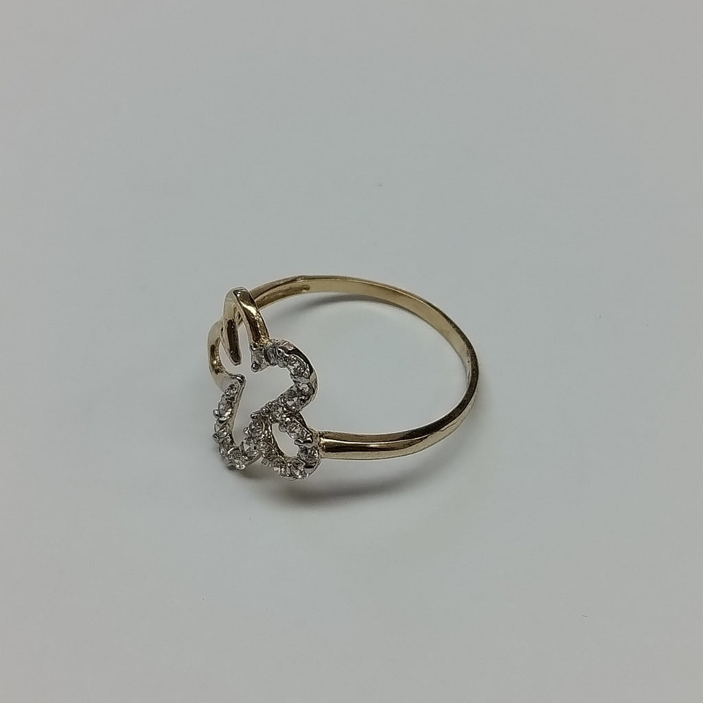 ANILLOS FIG FLOR C CIRCONIAS 14K TALLA 8 1.6 GR (NUEVO)