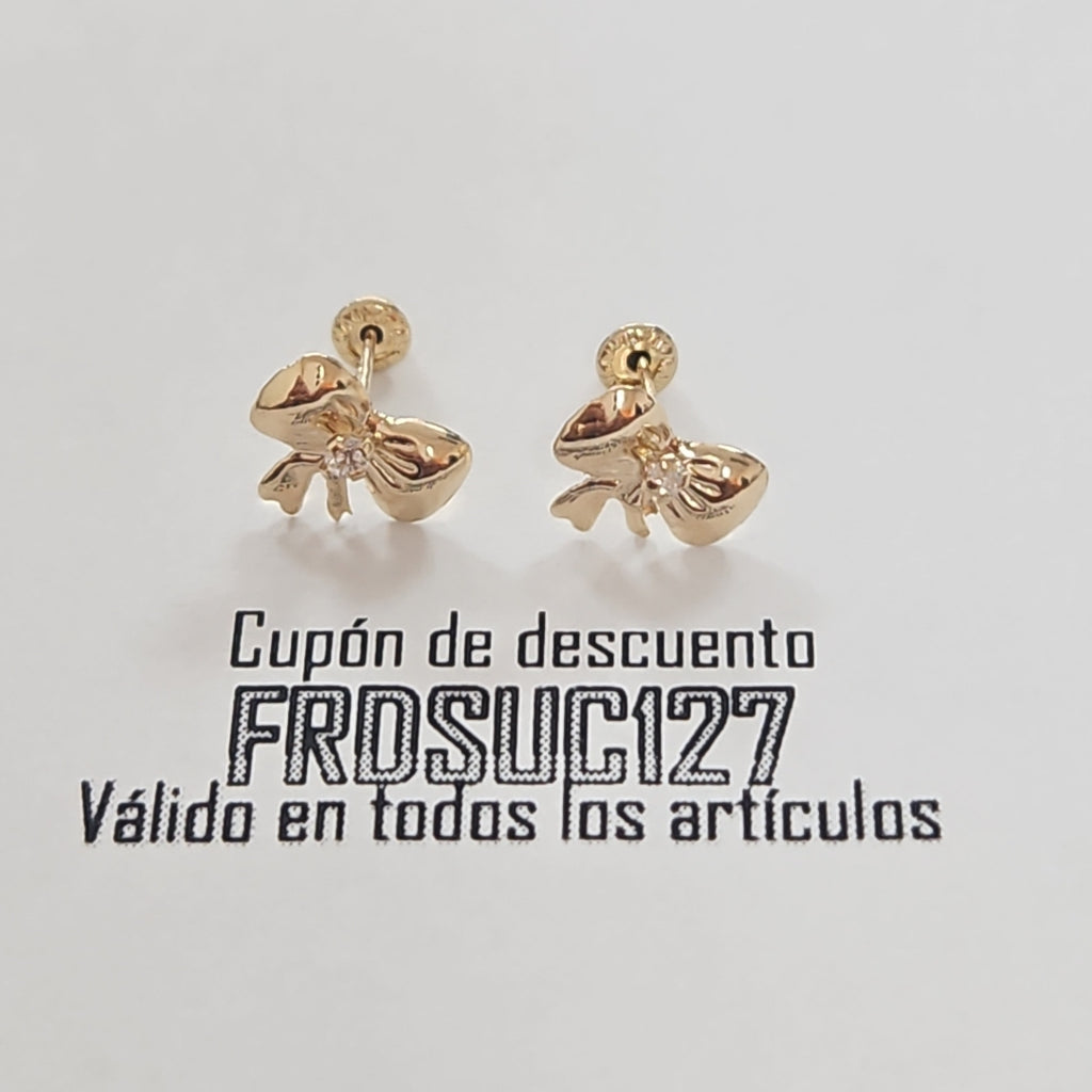 BROQUELES BROQUEL FIG MOÑO C CIRCONIA 14K 0.2441 GR (NUEVO)