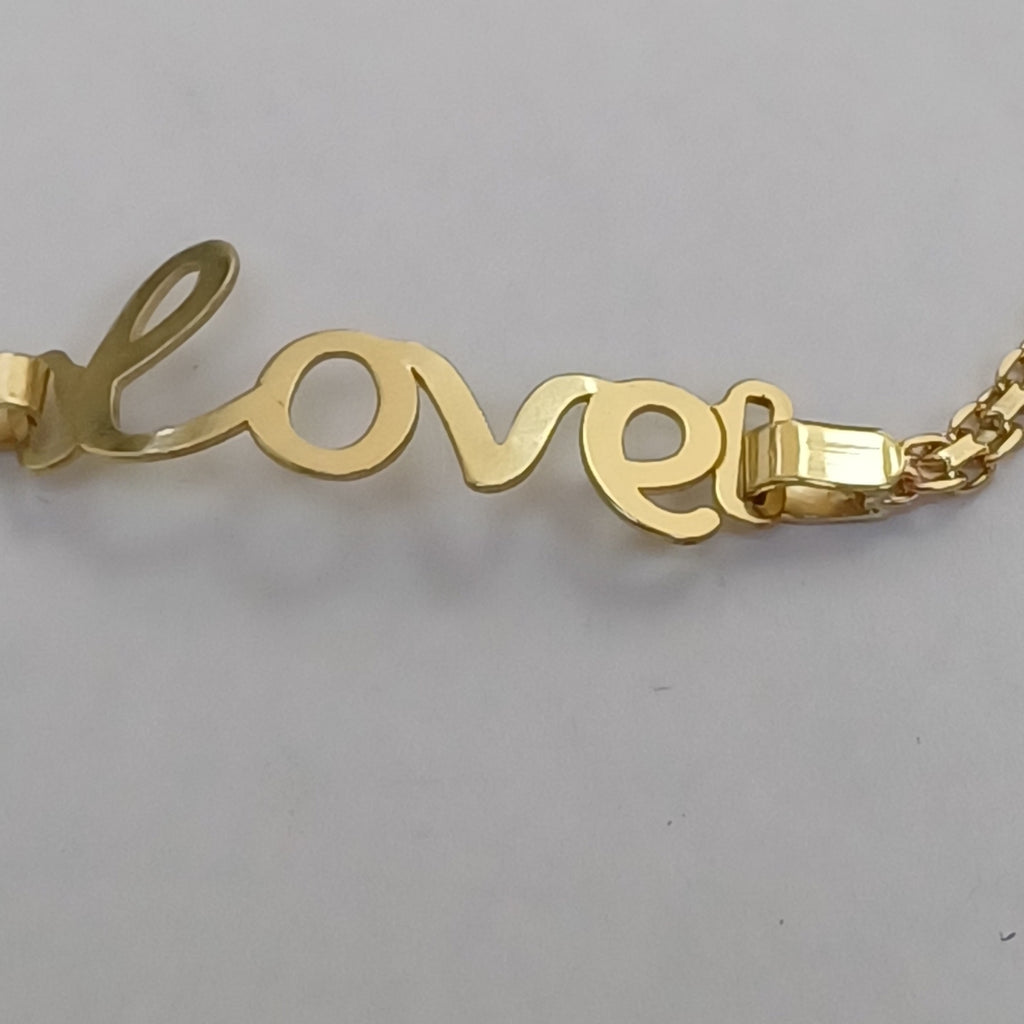 PULSERA ESCLAVA GRABADA LOVE 10K 18 CM 2.8 GR (NUEVO)
