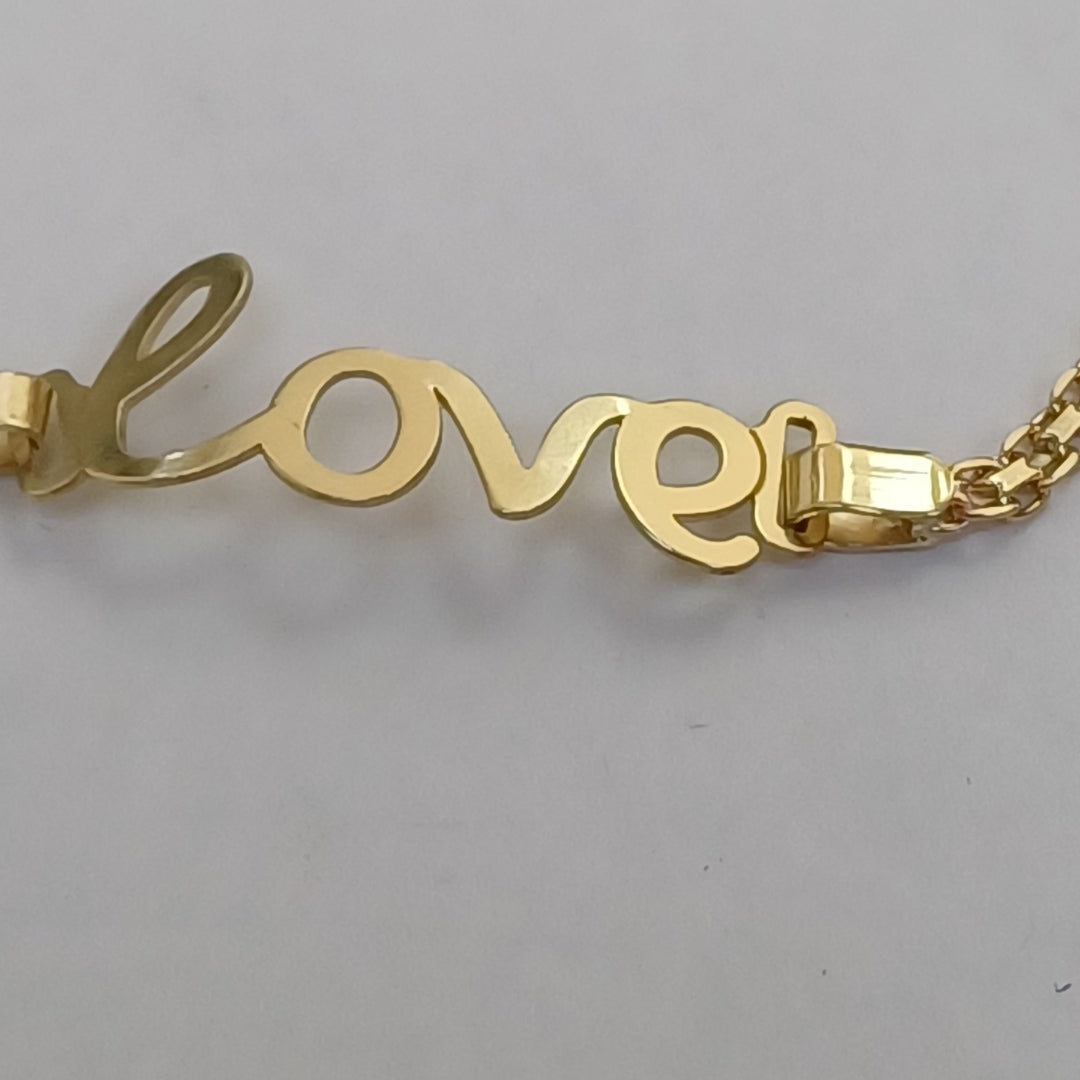 PULSERA ESCLAVA GRABADA LOVE 10K 18 CM 2.8 GR (NUEVO)