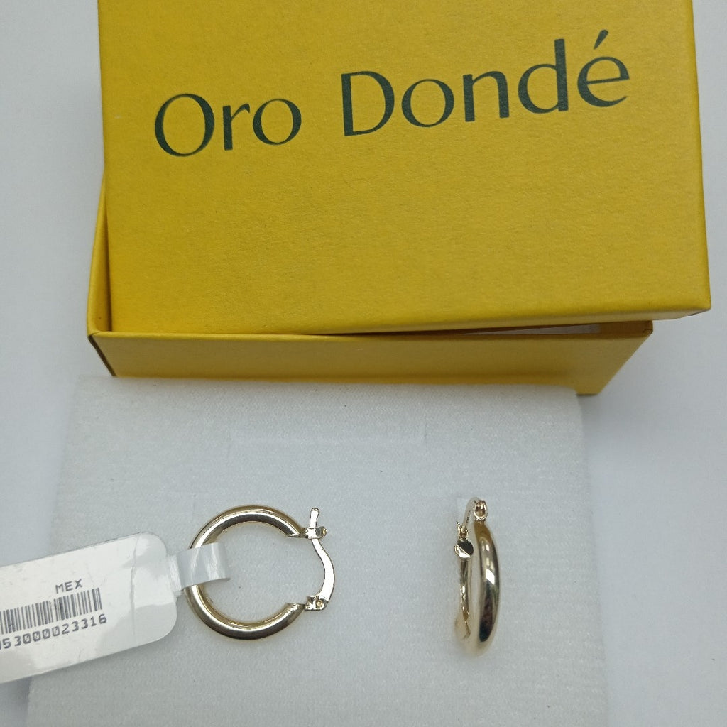 ARETES TEJIDO ARRACADAS LISAS 14K 1.6 GR (NUEVO)