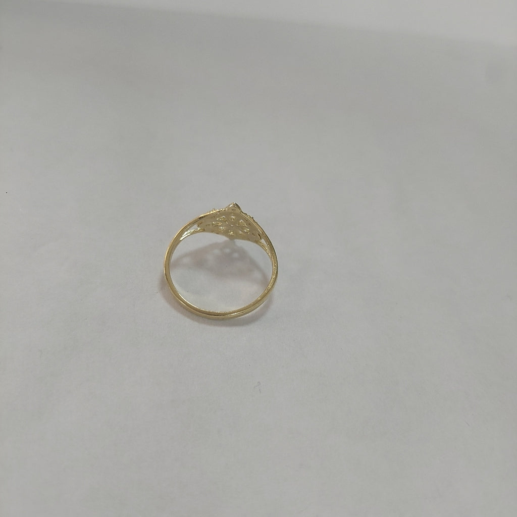 ANILLOS ANILLITO FIG NUDO DE BRUJA CON CIRCONIAS 10K TALLA 8 1.8 GR (NUEVO)