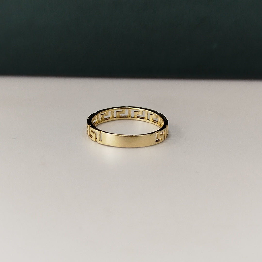 ANILLO ARGOLLA C GRECAS 14K 7 TALLA 1.3 GR (NUEVO)