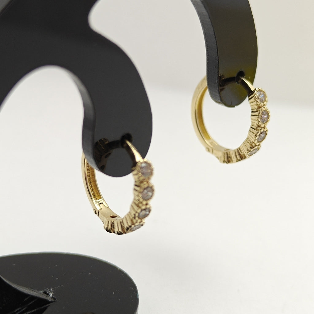 ARETES ARRACADA C CIRCONIAS 14K 2 GR (NUEVO)