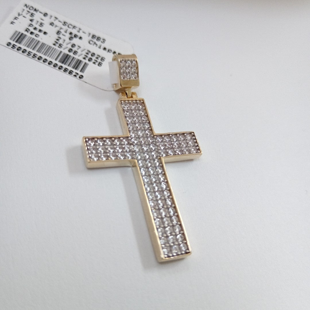 DIJE CRUZ C CIRCONIAS 14K 5 GR (NUEVO)