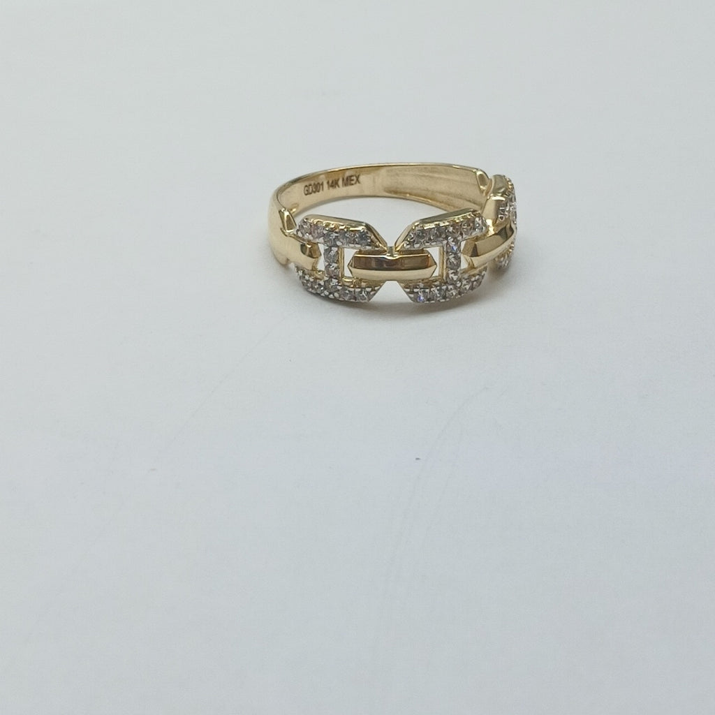 ANILLO ANILLITO C CIRCONIAS 14K 8 TALLA 2.8 GR (NUEVO)