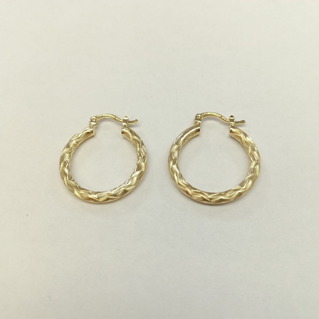 ARETES TEJIDO ARRACADA LABRADA 14K 2.8 GR (NUEVO)