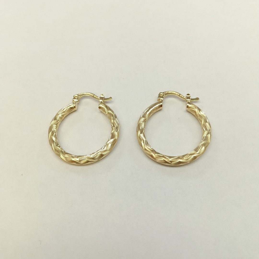 ARETES TEJIDO ARRACADA LABRADA 14K 2.8 GR (NUEVO)