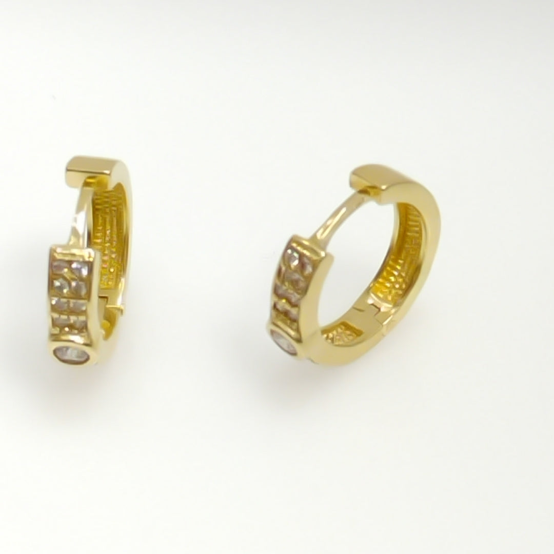 ARETES ARRACADAS C CIRCONIAS 10K 2.6 GR (NUEVO)