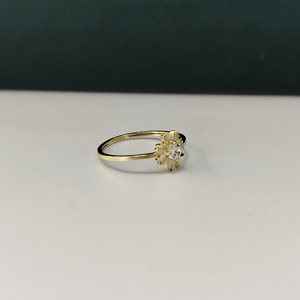 ANILLOS FIG FLOR CON CIRCONIAS 14K TALLA 7 1 GR (NUEVO)