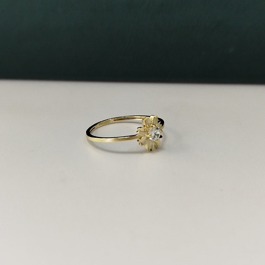 ANILLOS FIG FLOR CON CIRCONIAS 14K TALLA 7 1 GR (NUEVO)