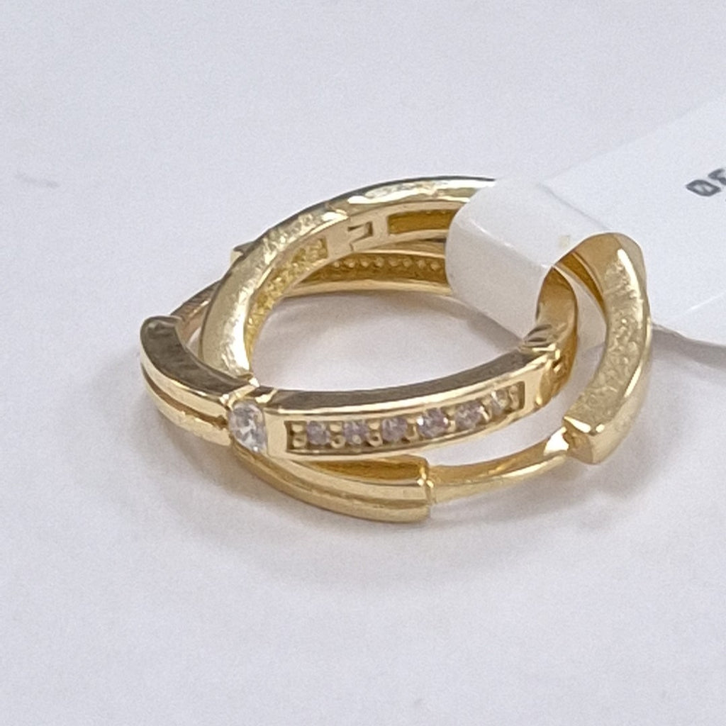 ARETES ARRACADAS C CIRCONIAS 14K 2.3 GR (NUEVO)