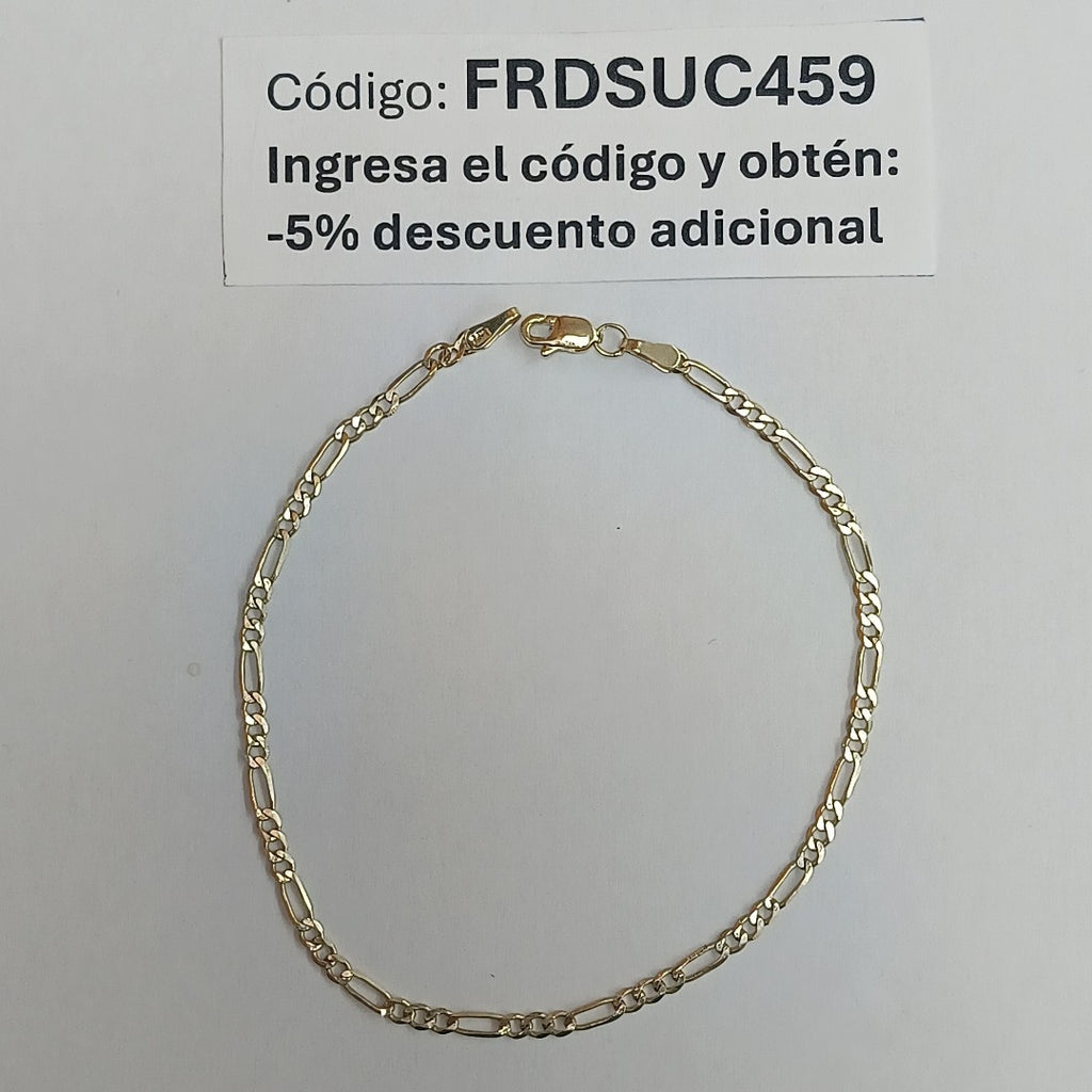 PULSERA TEJIDO 3X1 14K 21 CM 2.3 GR (NUEVO)