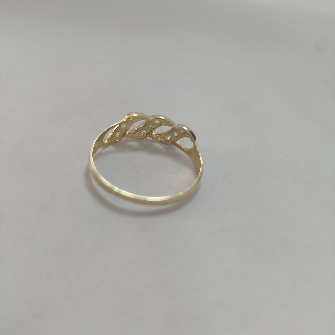 ANILLOS FIG FLOR C CIRCONIAS 14K TALLA 9 1.3 GR (NUEVO)