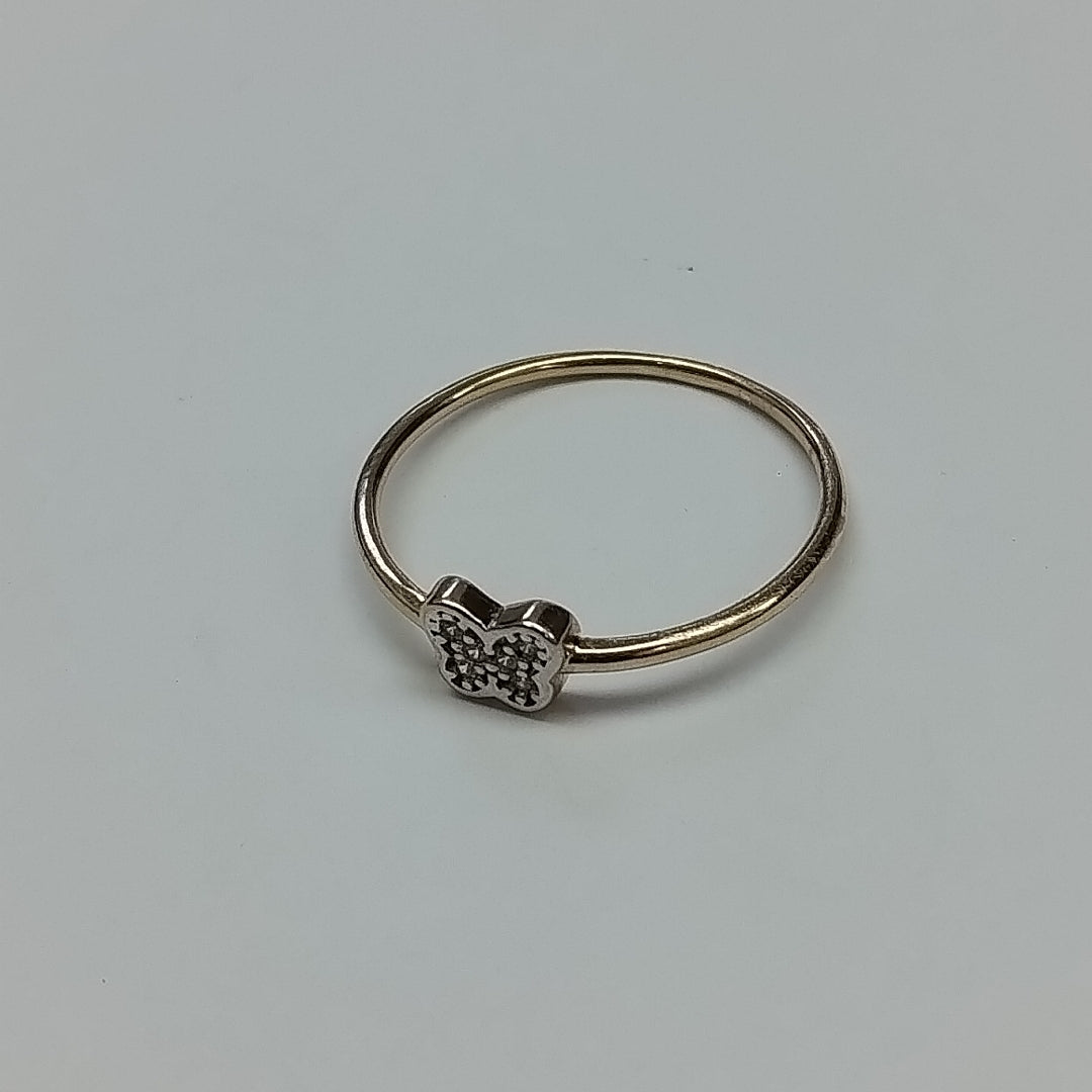 ANILLO ANILLITO MARIPOSA C CIRCONIAS 14K 7 TALLA 1 GR (NUEVO)