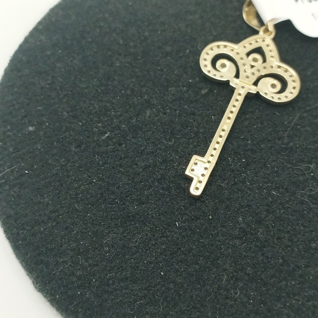 DIJE LLAVE C CIRCONIAS 14K 1.6 GR (NUEVO)