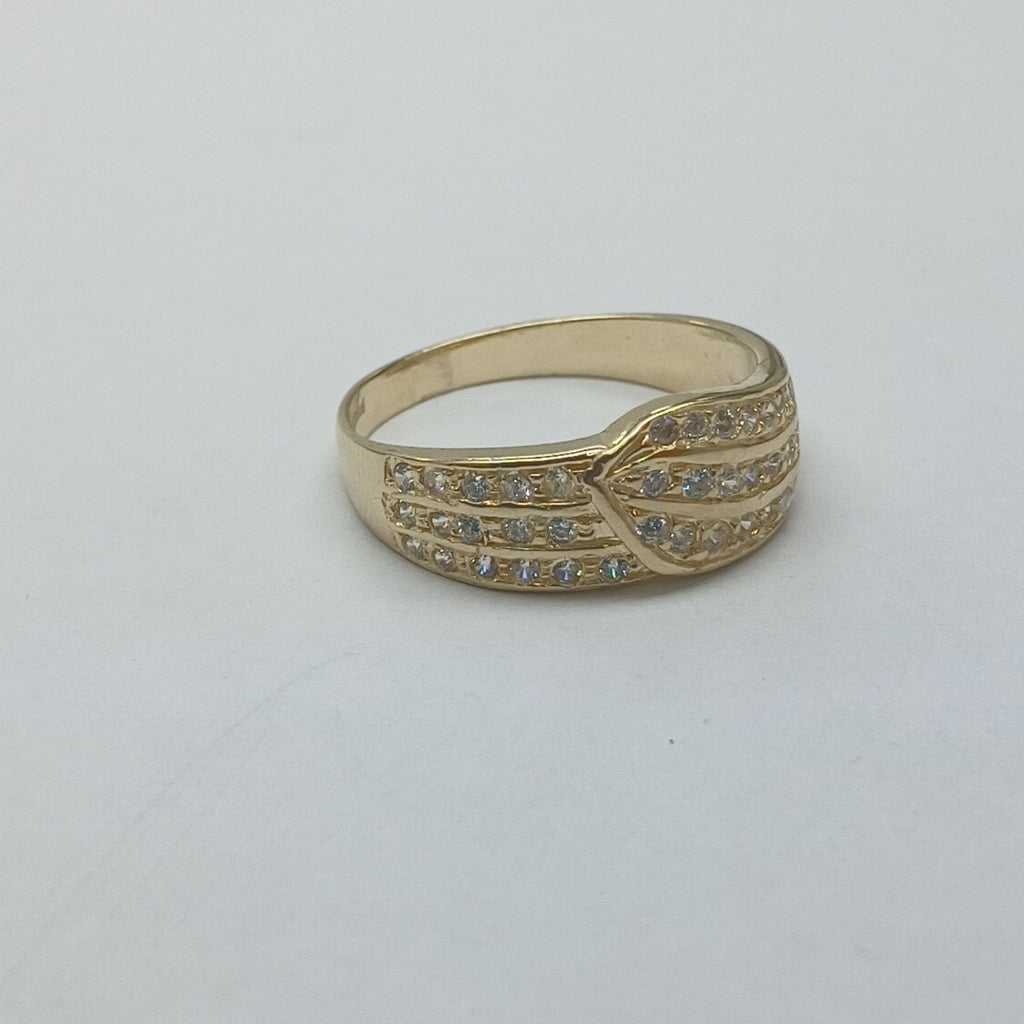 ANILLOS C CIRCONIAS 14K TALLA 8 3.1 GR (NUEVO)