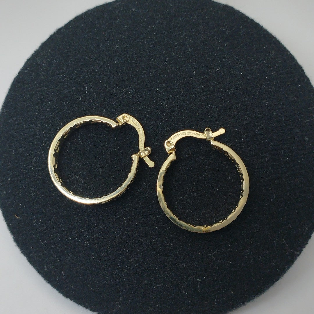 ARETES TEJIDO ARRACADAS TIPO GRECAS 14K 2 GR (NUEVO)