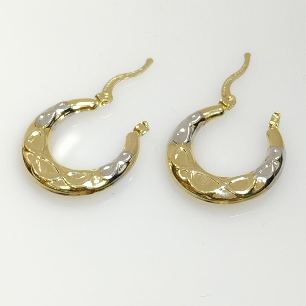 ARETES ARRACADAS COMBINADAS CON INFINITO 14K 2.3 GR (NUEVO)