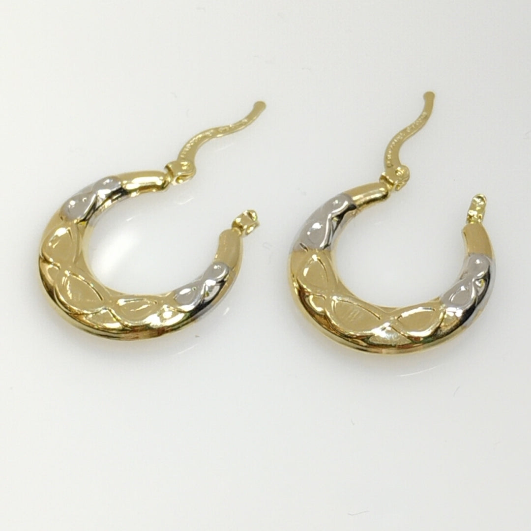 ARETES ARRACADAS COMBINADAS CON INFINITO 14K 2.3 GR (NUEVO)