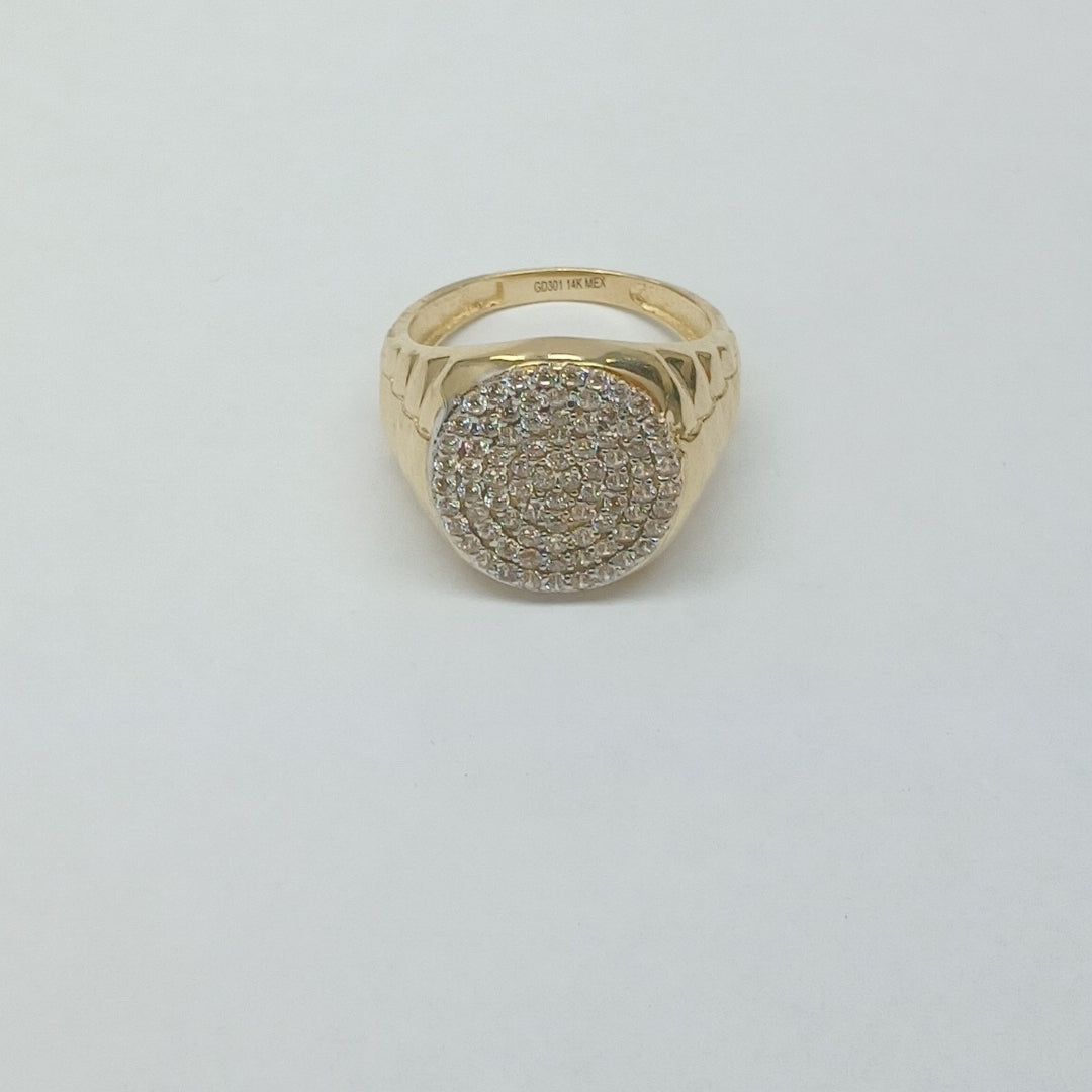 ANILLO C CIRCONIAS 14K 10 TALLA 7.7 GR (NUEVO)